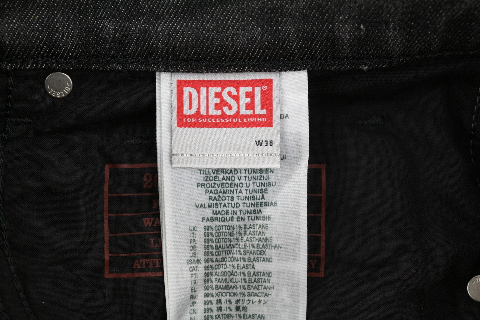 DIESEL 2019 D-Strukt 09H51 Men Jeans W38/L32 Slim Distress Black RRP€250