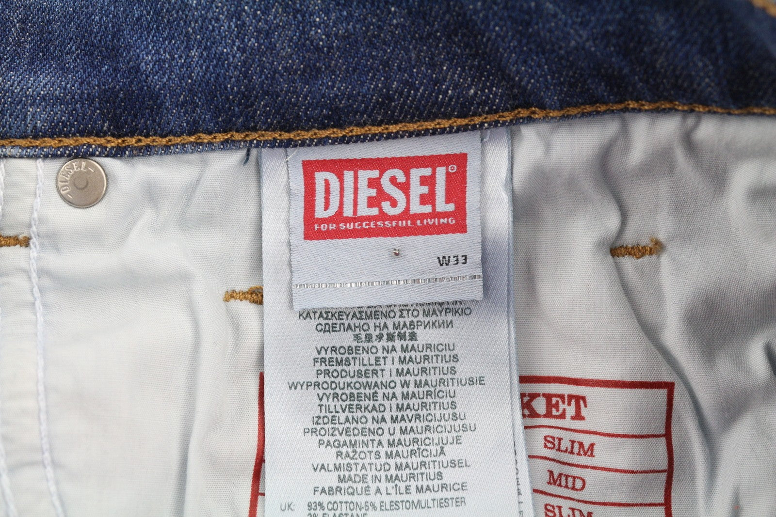 DIESEL 2019 D-Strukt 0DQAE Men Jeans W33/L34 Slim  Zip Fly Fade Effect RRP€175