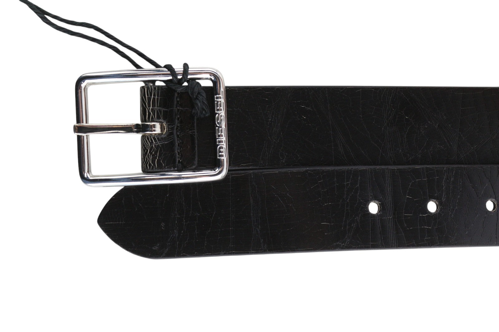 DIESEL B-Photo Men Belt 95 CM Black Leather Reversible Buckle Closure Casual