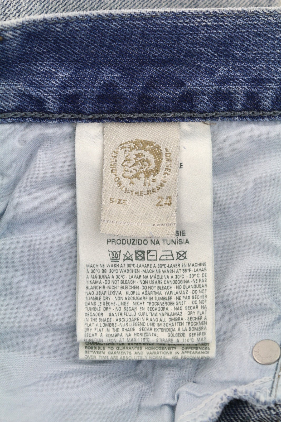 DIESEL Belthy Ankle-C 084FC Womens Jeans W24/L30 Slim Straight Blue Cotton