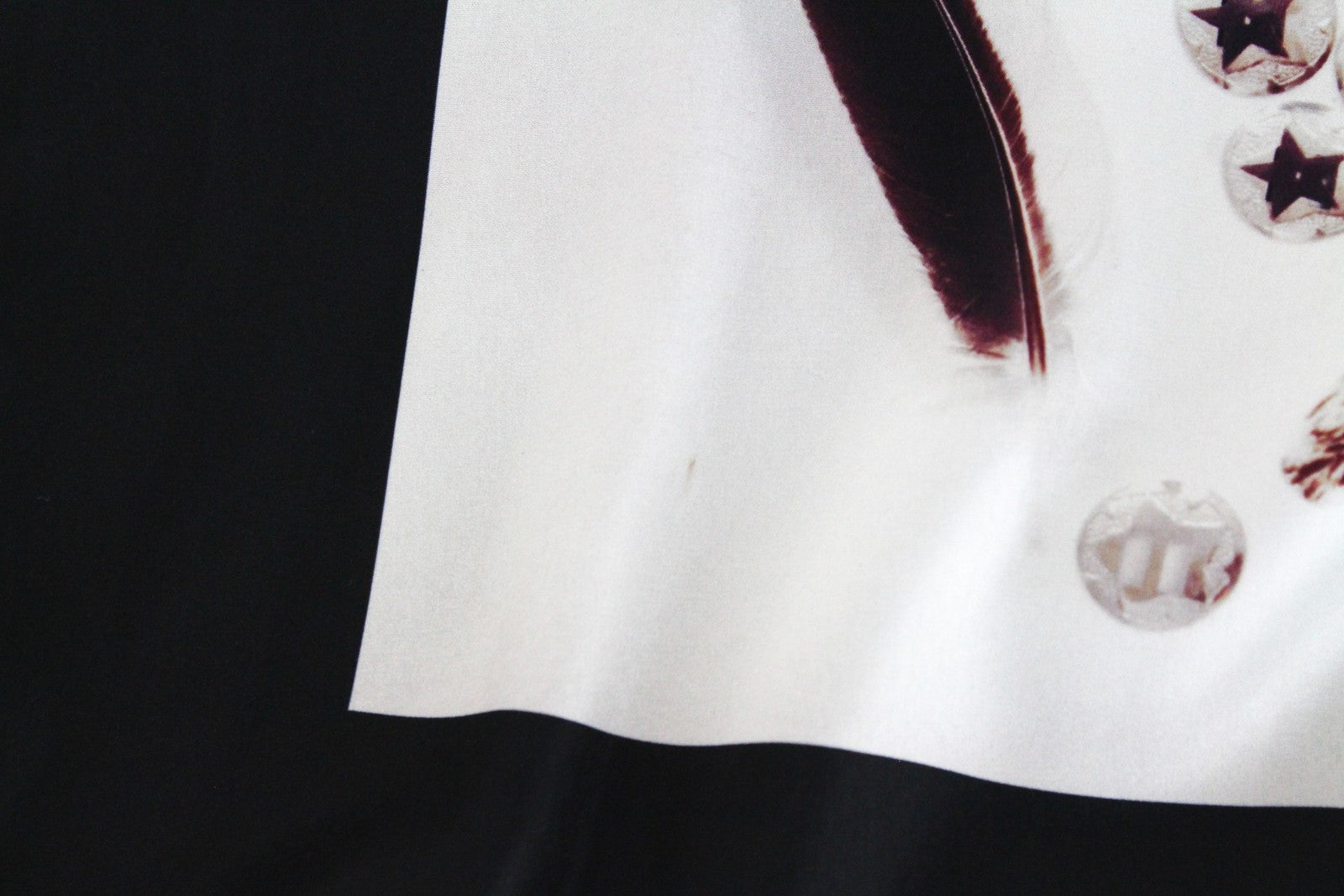 MAISON SCOTCH Women's S Black Abstract Print Light Casual Top Round Neckline