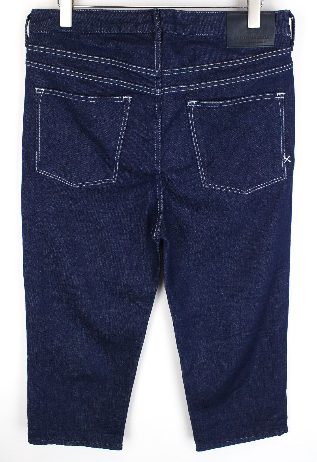 SCOTCH &amp; SODA Ams Blauw vyriški laisvo kirpimo mėlyni džinsai su 5 kišenėmis ir sagomis 