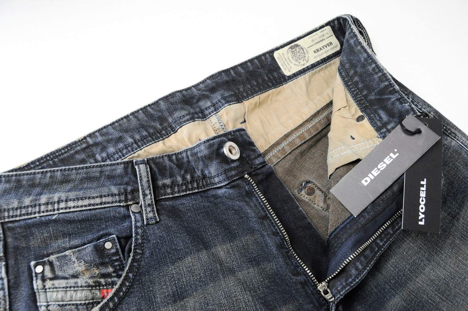 DIESEL Krayver R48XU Men Jeans W31/L32 Slim Carrot Fit Blue Stretch Jeans