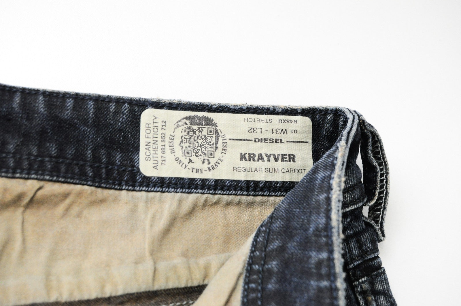 DIESEL Krayver R48XU Men Jeans W31/L32 Slim Carrot Fit Blue Stretch Jeans