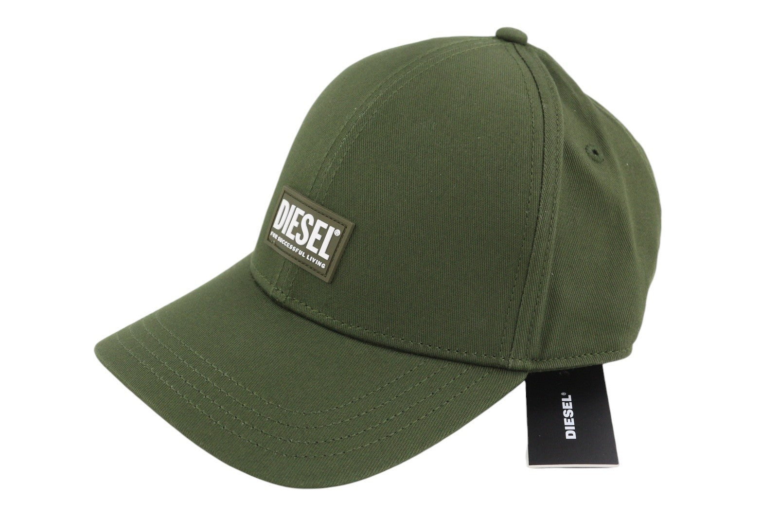DIESEL Corry-Gum Men Cap 1 Baseball Green Cotton Front Logo All Seasons RRP70