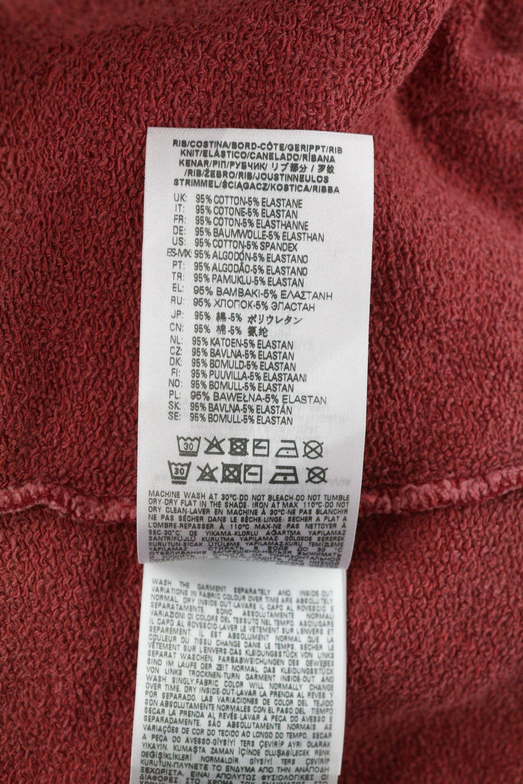 DIESEL S-Nekki-Jac Men Hoodie L Washed Red Full Zip Oversized Hooded RRP€250