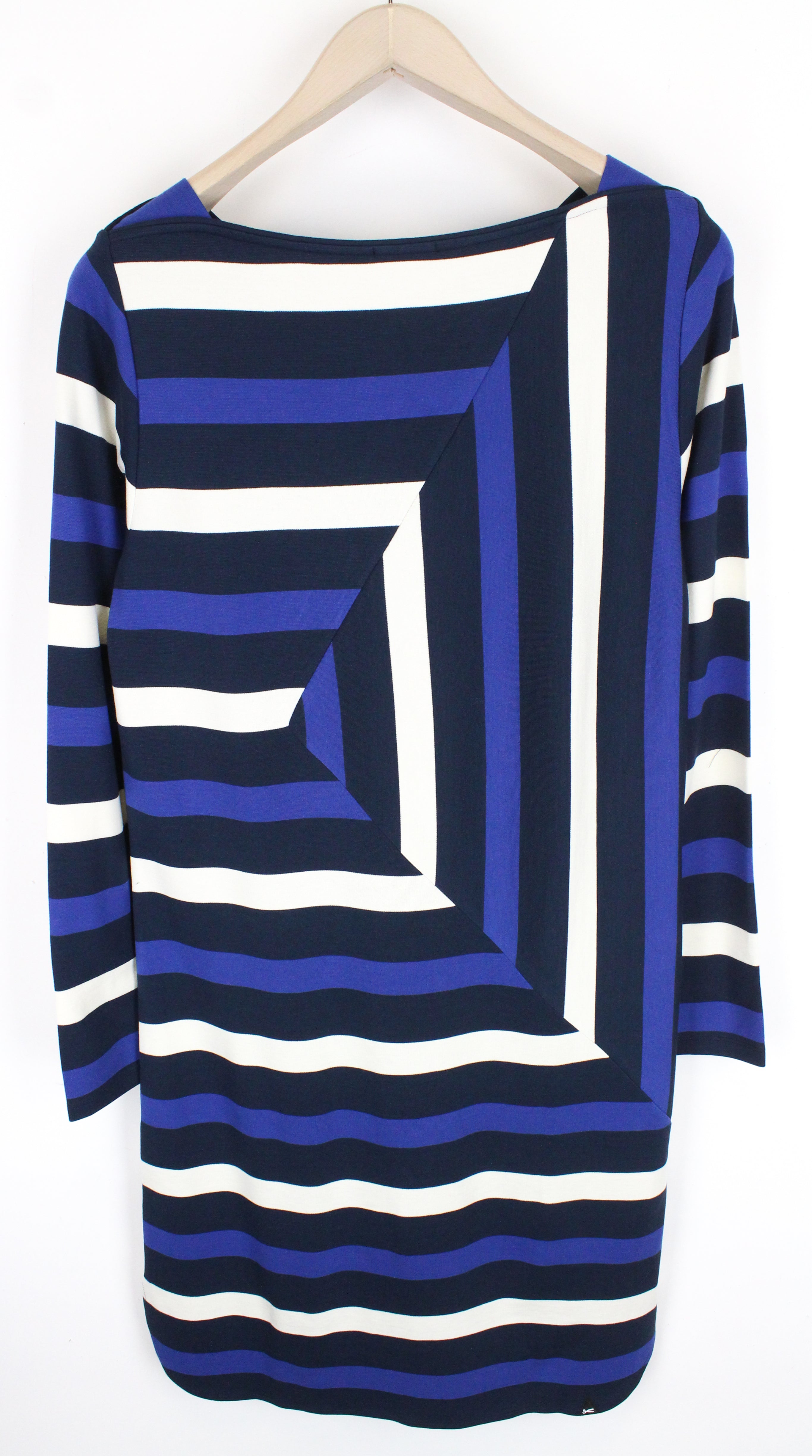 DENHAM Steal Women's M Blue Patterned Over Knee Pullover Stretch Dress