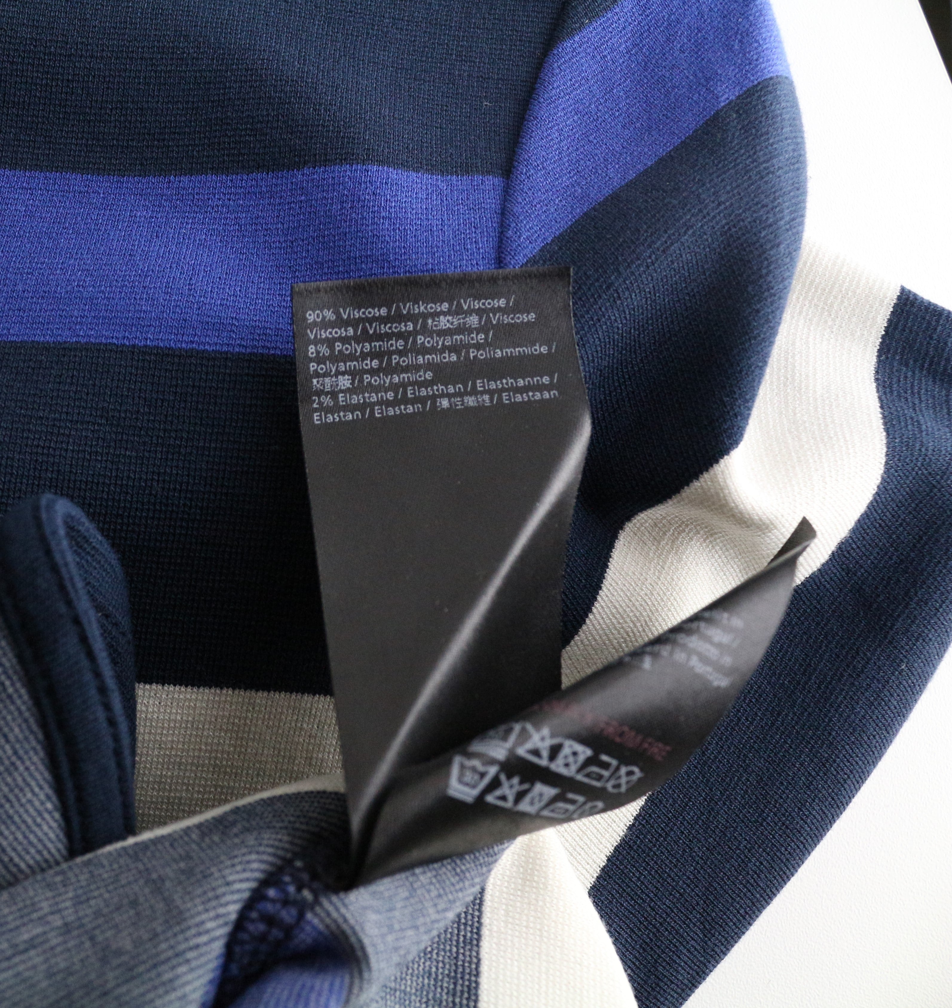 DENHAM Steal Women's M Blue Patterned Over Knee Pullover Stretch Dress