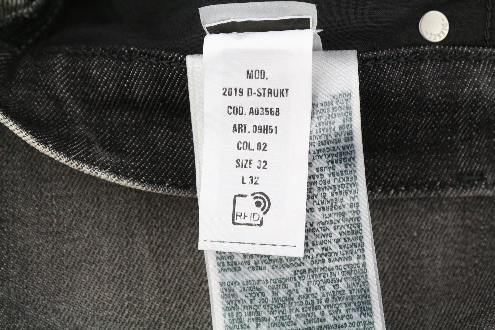 DIESEL 2019 D-Strukt 09H51 Men Jeans W32/L32 Slim  Distress Washed RRP€250