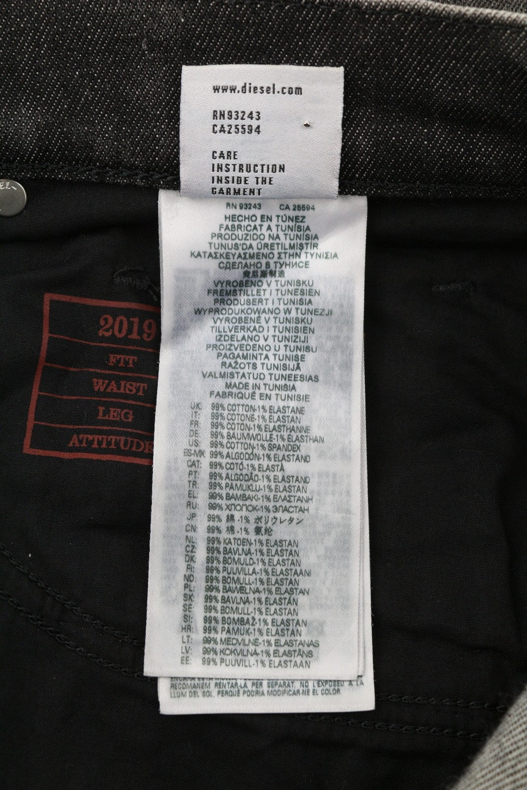 DIESEL 2019 D-Strukt 09H51 Men Jeans W32/L32 Slim  Distress Washed RRP€250