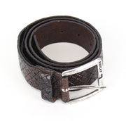 REPLAY Men's 85 CM Brown Pure Leather Belt Aged Look Metal Buckle Casual