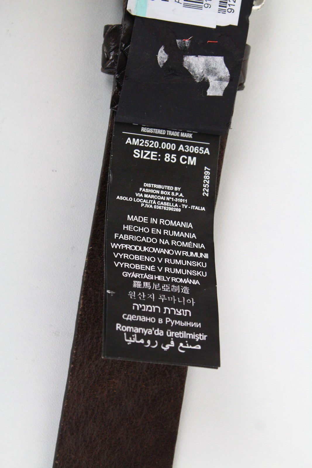 REPLAY Men's 85 CM Brown Pure Leather Belt Aged Look Metal Buckle Casual