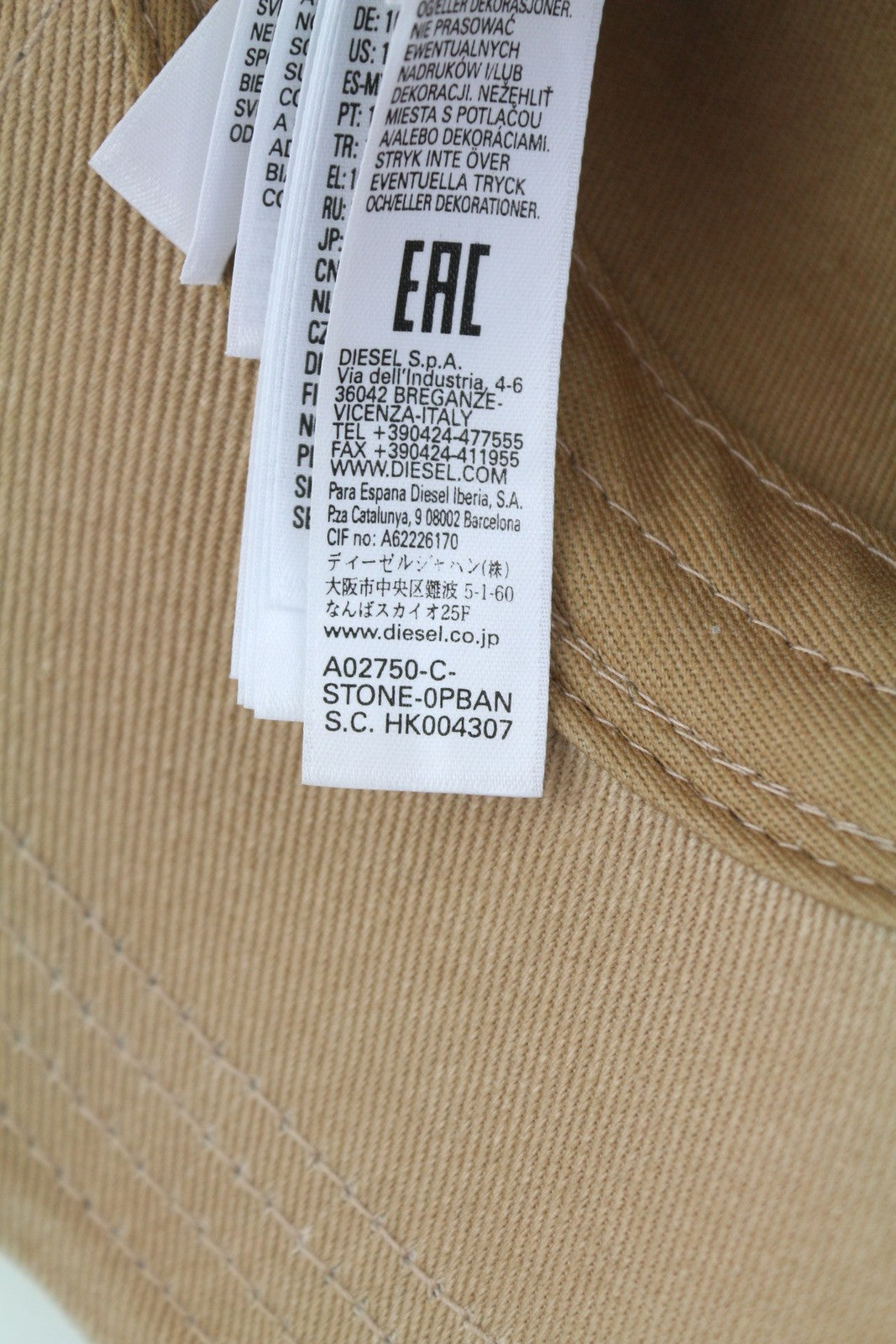 DIESEL C-Stone Men Cap 1 Baseball D-Rill Usion Embroidered Brown Cotton RRP€70