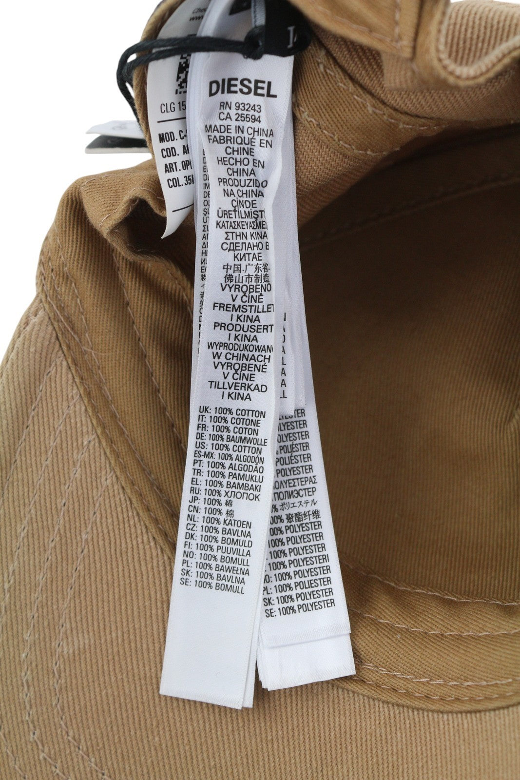 DIESEL C-Stone Men Cap 1 Baseball D-Rill Usion Embroidered Brown Cotton RRP€70