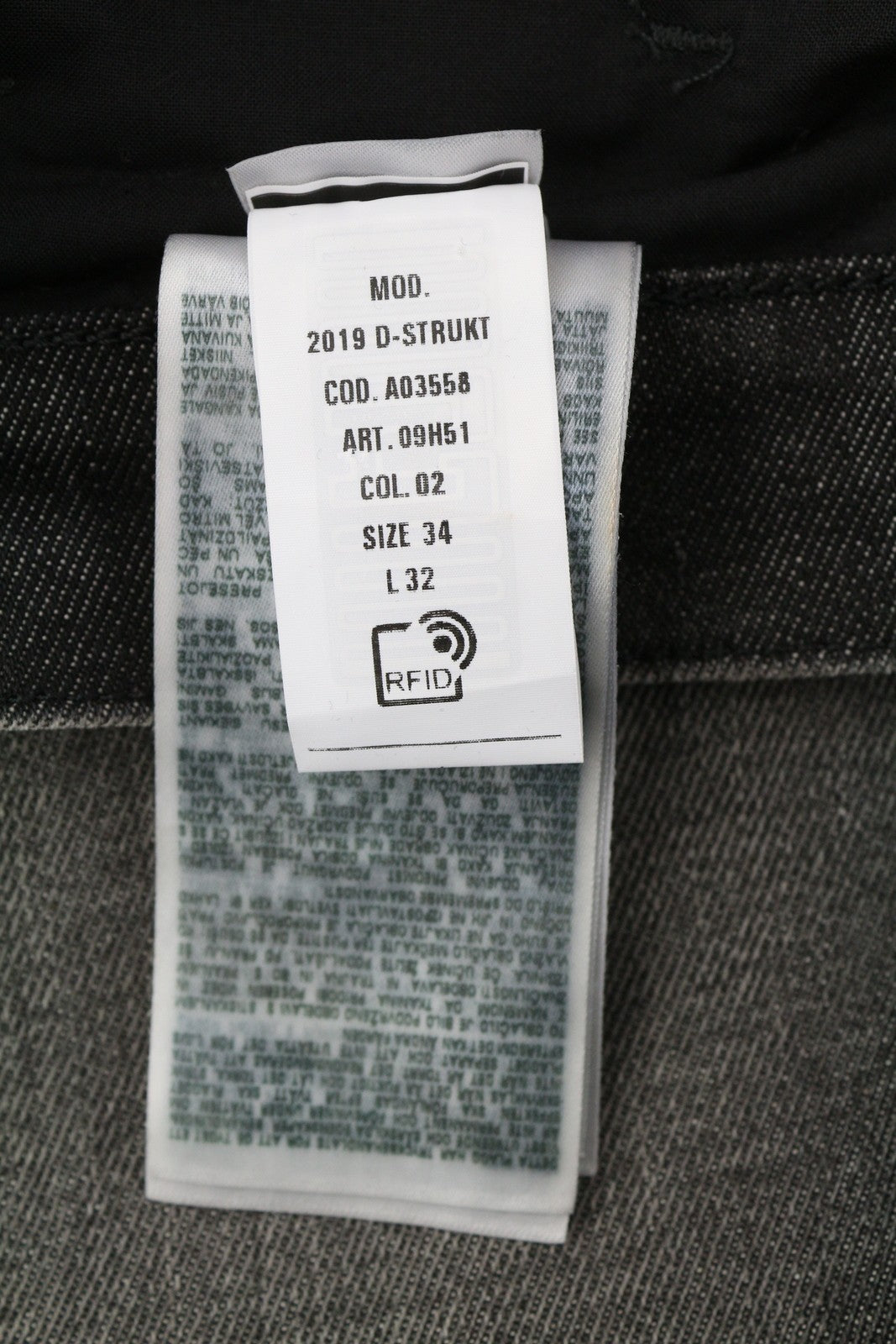 DIESEL 2019 D-Strukt 09H51 Men Jeans W34/L32 Slim Distress RRP€250 Black