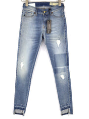 DIESEL Slandy 086AH Womens Jeans W25/L32 Super Slim Skinny Blue Stretchy Ripped