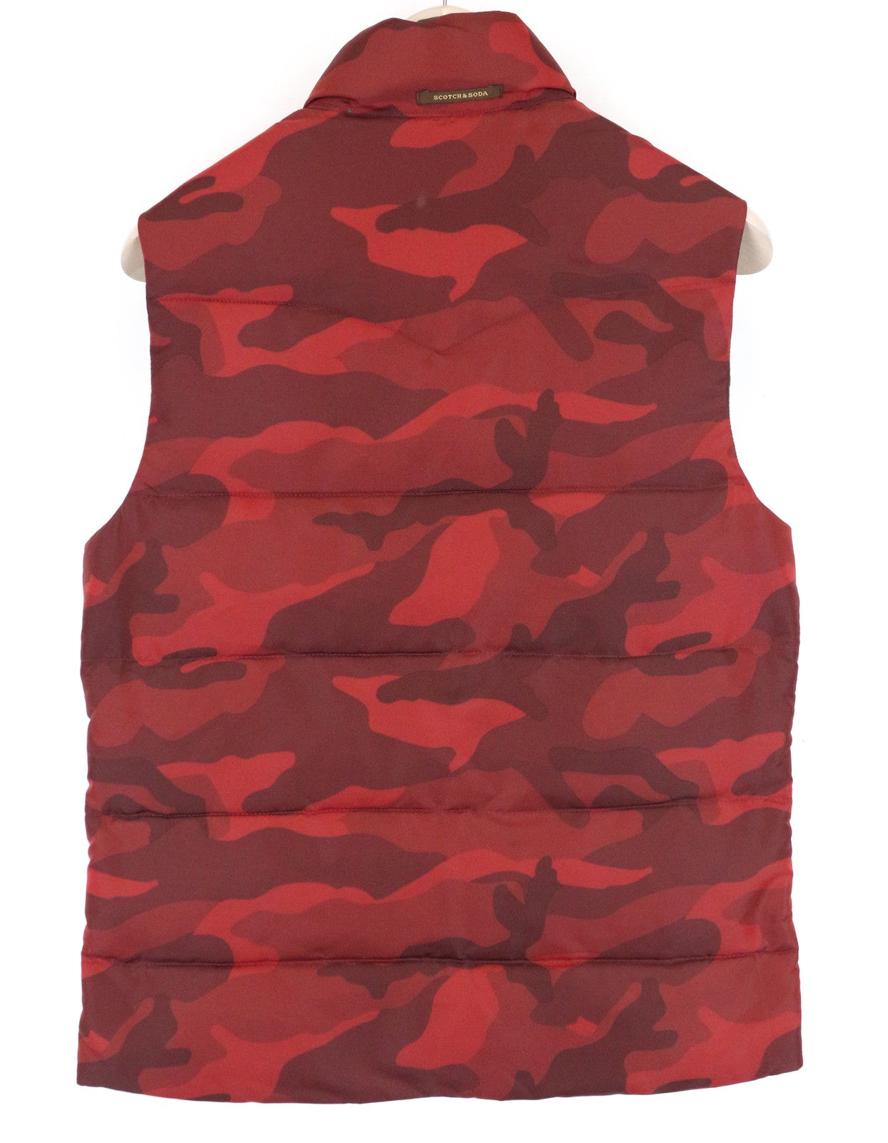 SCOTCH & SODA Men's S Camouflage Reversible Short Puffer Vest Snap Closure