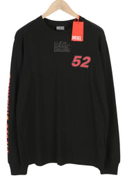 DIESEL T-Just-LS-C3 Men T-Shirt XL Black Cotton Crew Neck Long Sleeve RRP€70