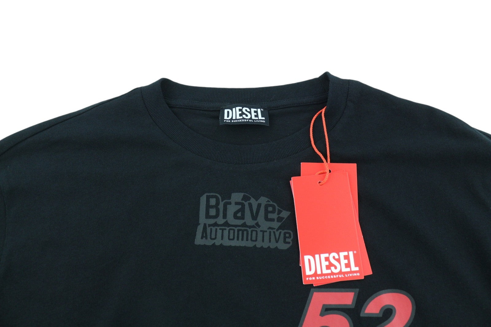 DIESEL T-Just-LS-C3 Men T-Shirt XL Black Cotton Crew Neck Long Sleeve RRP€70