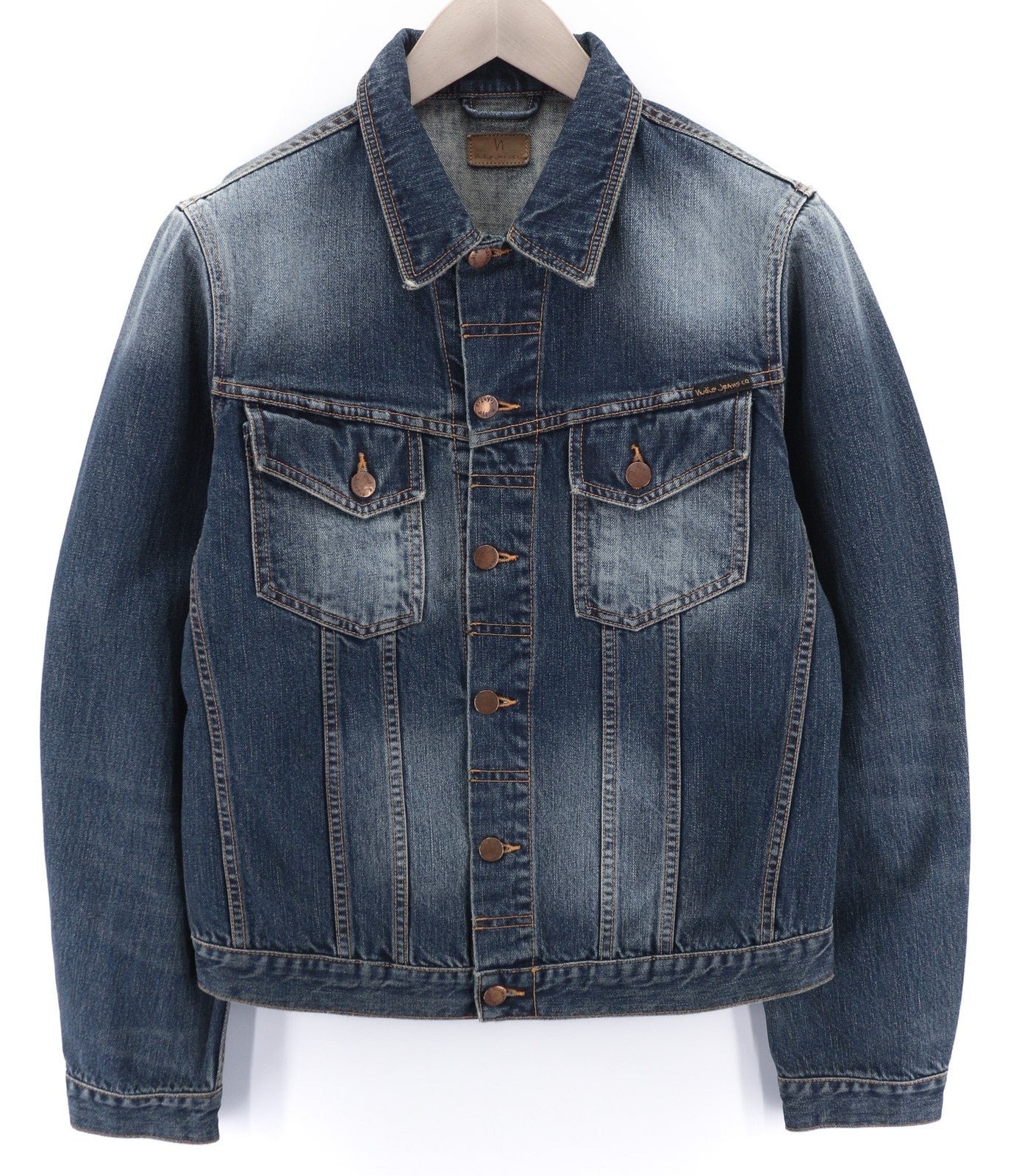 Nudie Jeans Billy Blue Friend Men Jacket M Unlined Denim  Neck Organic