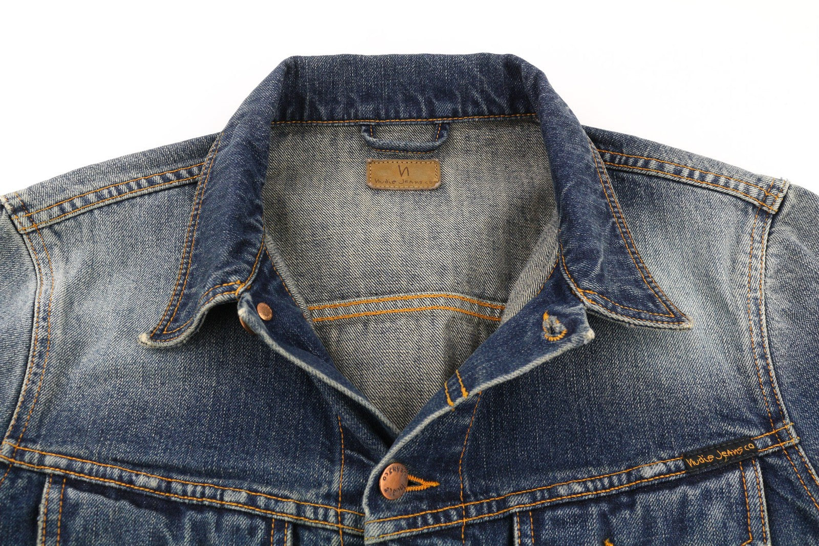 Nudie Jeans Billy Blue Friend Men Jacket M Unlined Denim  Neck Organic