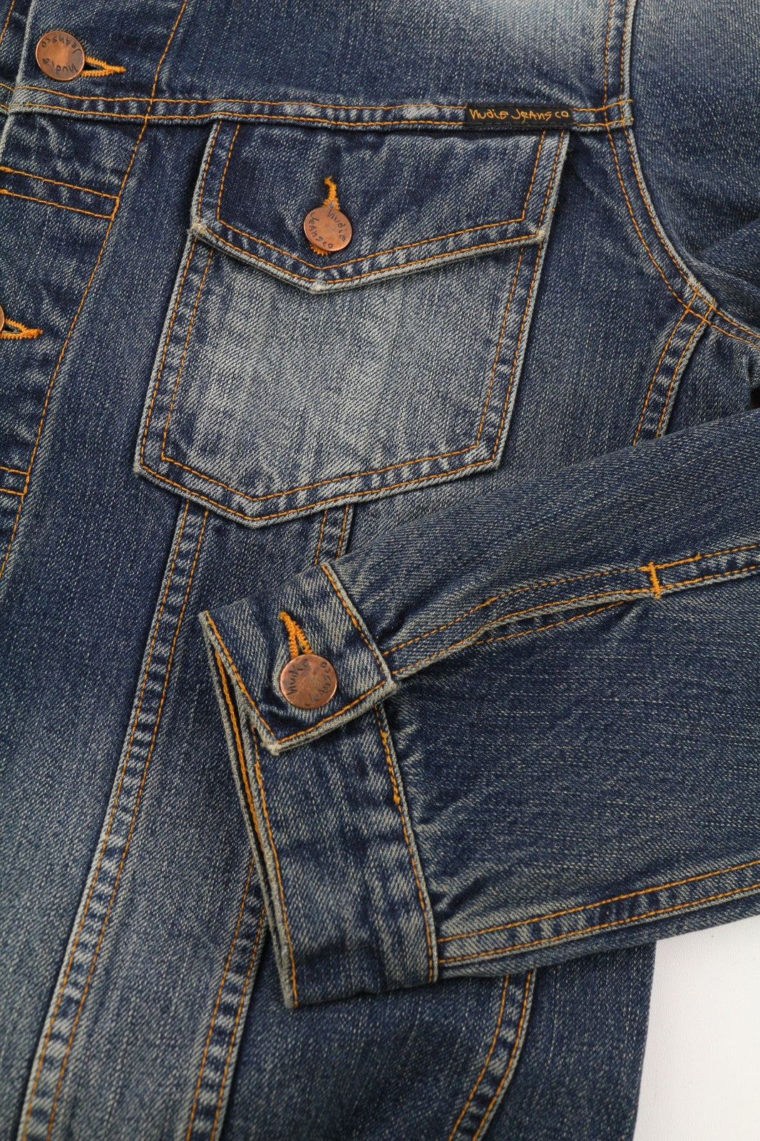 Nudie Jeans Billy Blue Friend Men Jacket M Unlined Denim  Neck Organic