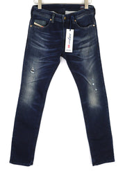 DIESEL Thavar-NE 0607U Mens Jeans W28 Sweat Jogg Slim Dark Blue Stretchy Ripped