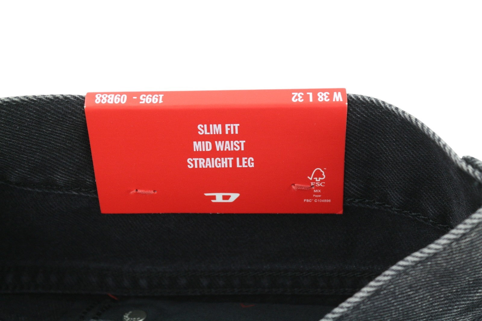 DIESEL 1995 D-SARK 09B88 Men Jeans W38/L32 Slim  Straight Black RRP€185