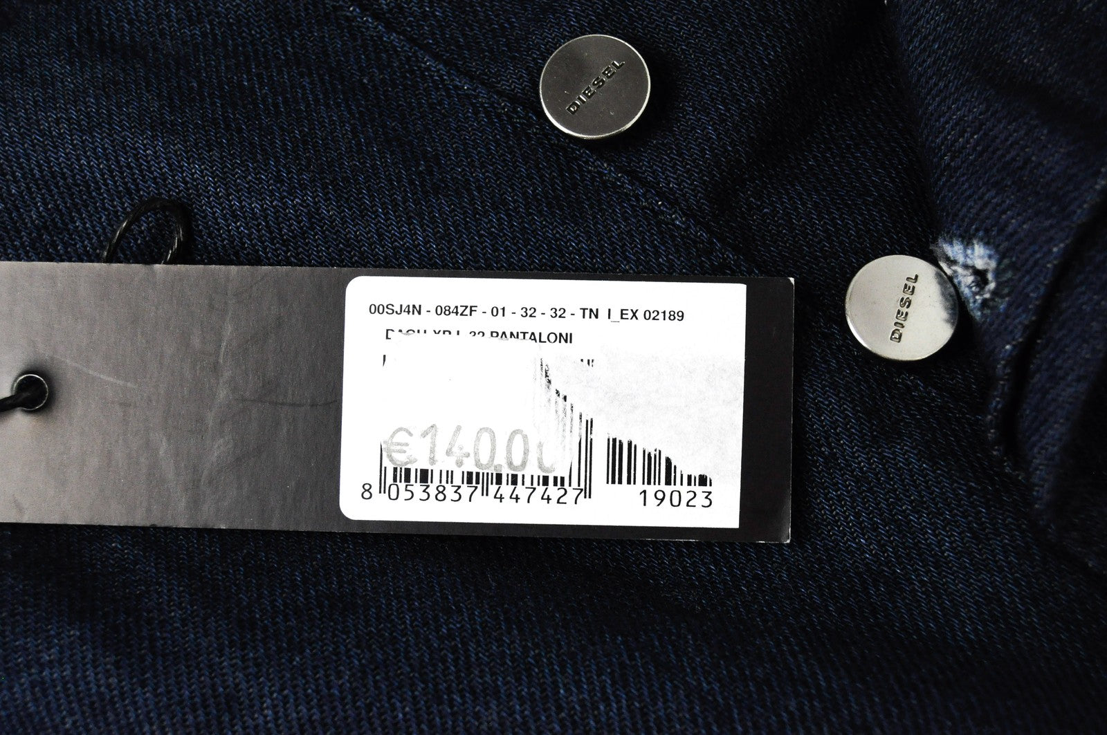 DIESEL Dagh-XP 084ZF Men Jeans W32/L32 Regular Straight Dark Blue Denim