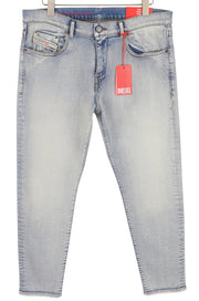 DIESEL 2019 D-Strukt 9C08L Men Jeans W38/L30 Slim  Zip Fly Washed Blue RRP€250