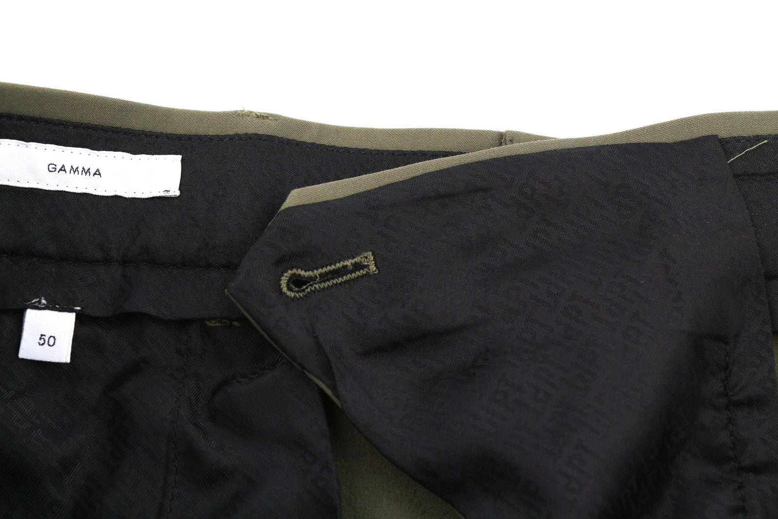 PT TORINO Gamma Men Trousers 50 W35 Khaki Stretch Zipper Pockets Slim Fit Cargo