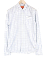 SCOTCH & SODA Men's M Checked Blue White Shirt Cotton Patch Pocket Button-Up