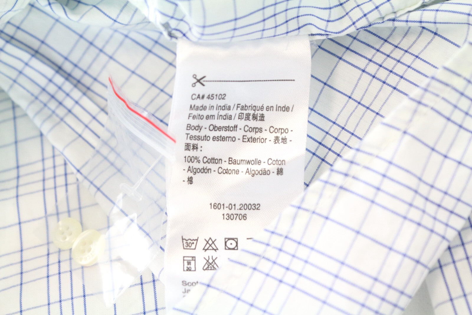 SCOTCH & SODA Men's M Checked Blue White Shirt Cotton Patch Pocket Button-Up