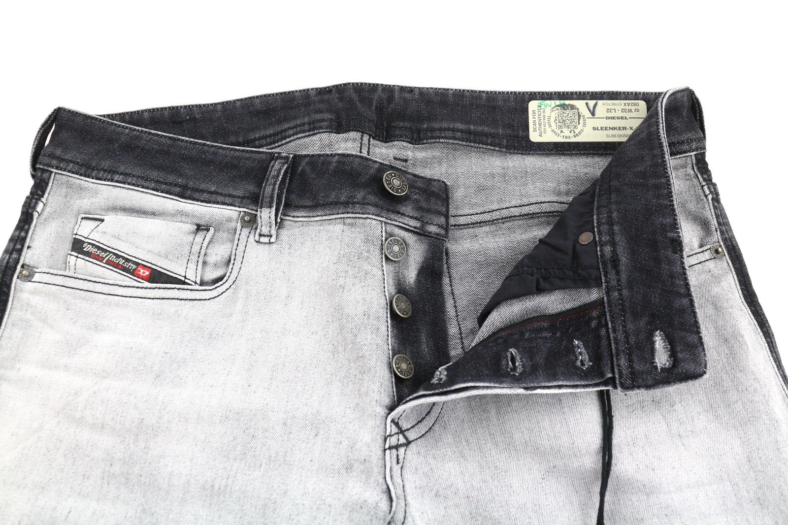 DIESEL Sleenker-X-SP 082AX Mens Jeans W32/L32 Slim Skinny  Washed Grey Stretchy