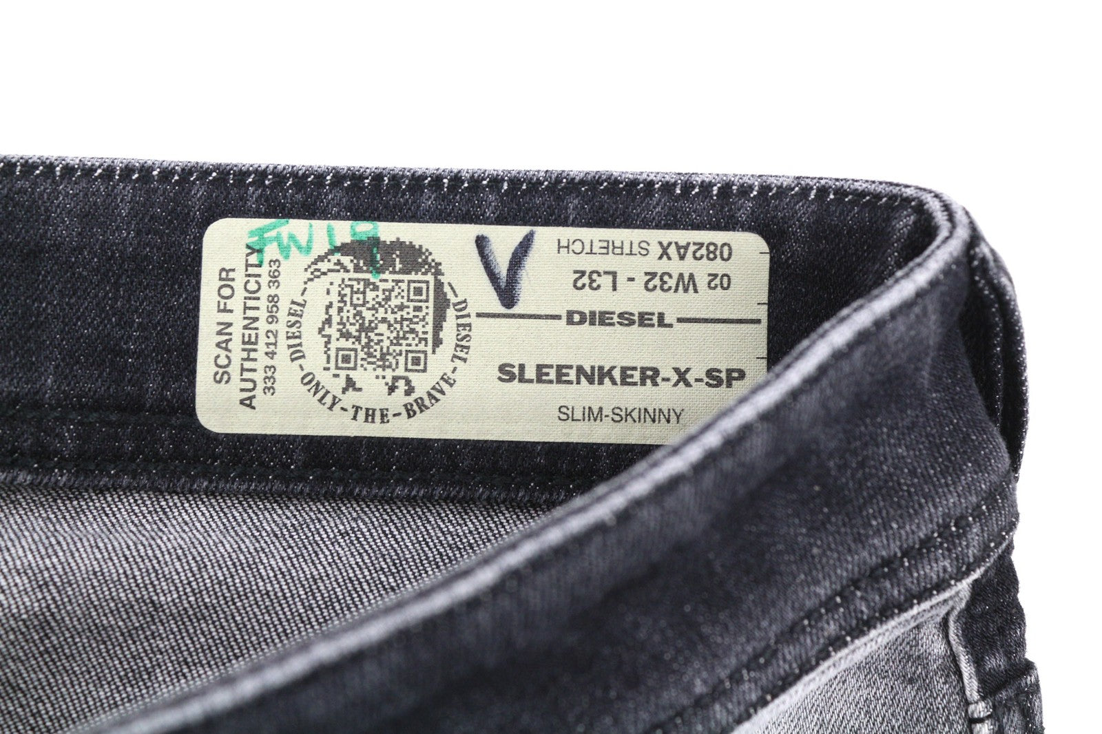 DIESEL Sleenker-X-SP 082AX Mens Jeans W32/L32 Slim Skinny  Washed Grey Stretchy