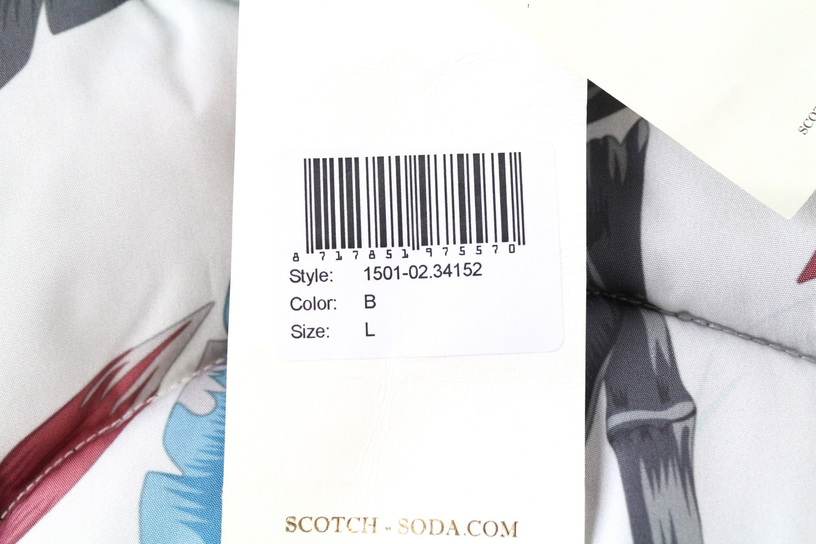 SCOTCH & SODA Men's L Reversible Leaf Print Puffer Vest Snap Closure Short