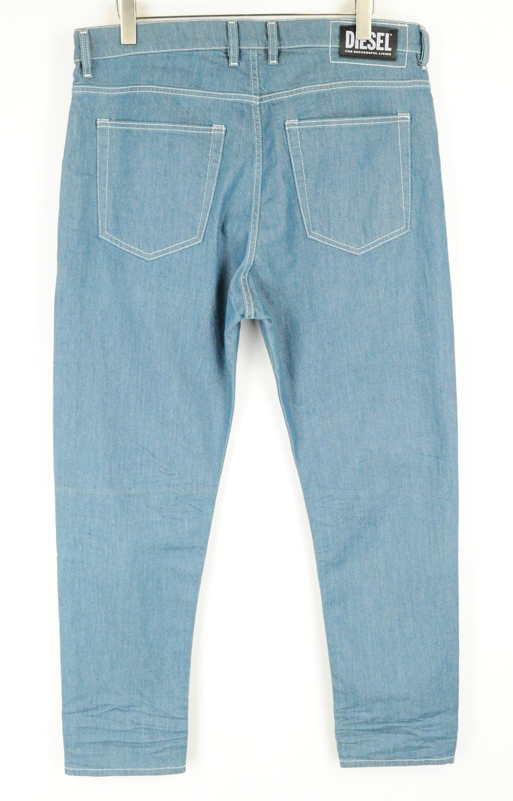 DIESEL D-Vider 069MQ Men Jeans W36/L32 Carrot Fit Blue Cotton 5-Pocket Denim