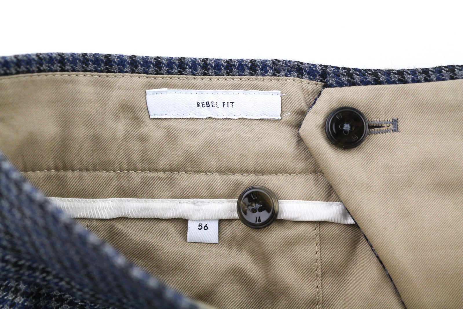 PT TORINO Men Trousers 56 W39 Rebel  Blue Grey Patterned Pure Wool Pleated