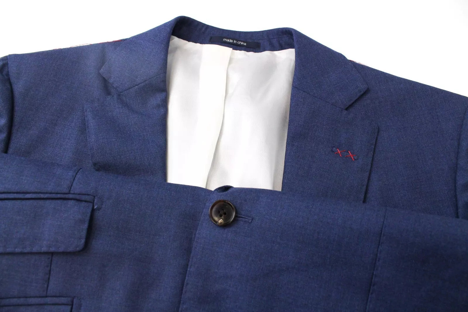 SUITSUPPLY Sienna Men Blazer UK38R Straight-Slim Blue Wool Super 130s