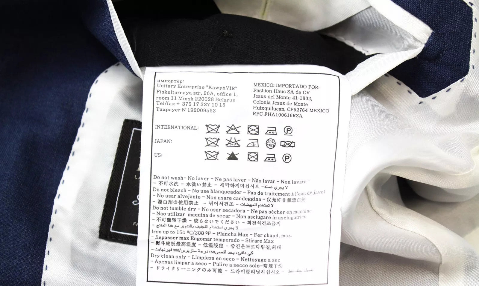 SUITSUPPLY Sienna Men Blazer UK38R Straight-Slim Blue Wool Super 130s