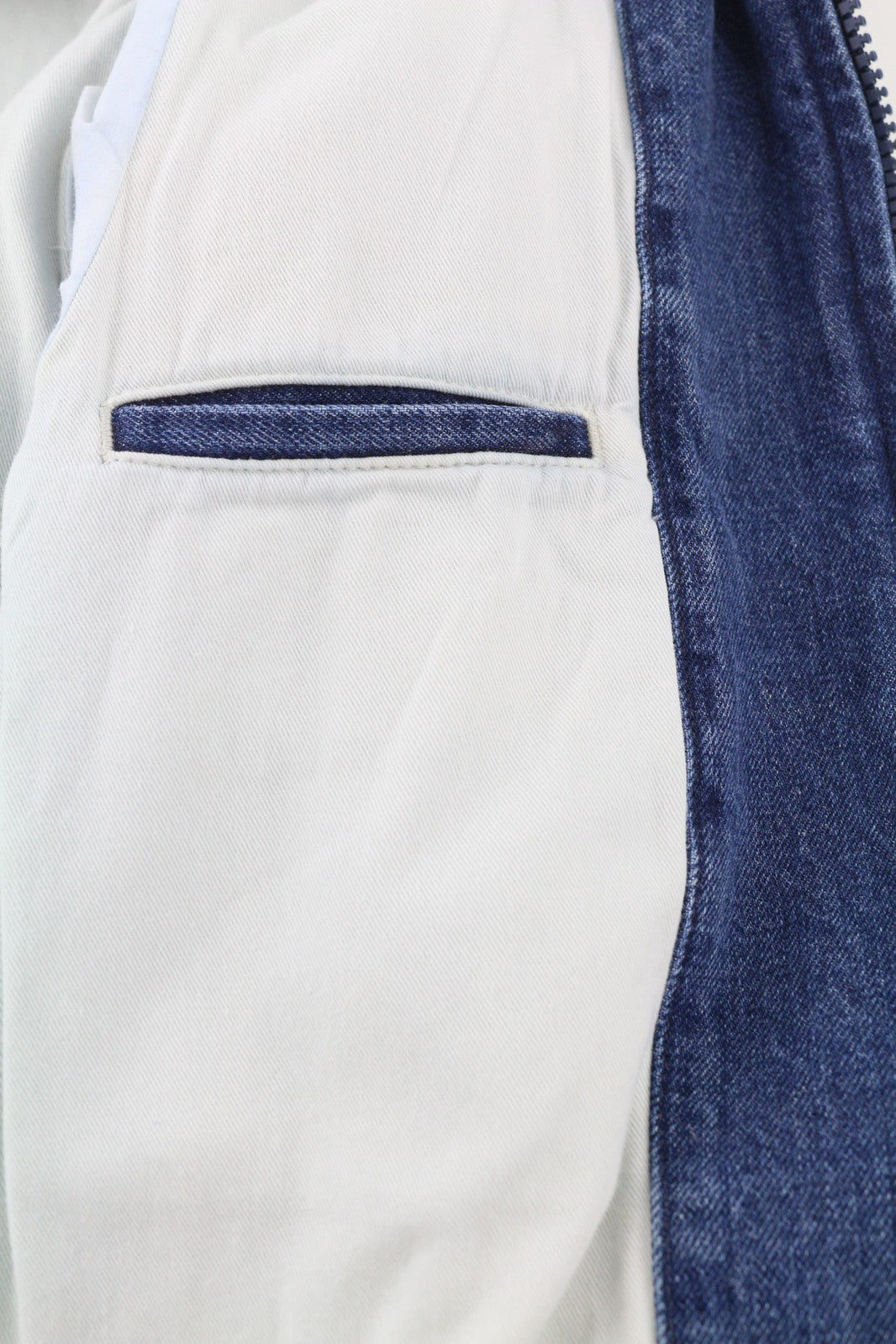 NUDIE Gudrun Women Jacket M Camo Denim Cotton Zipper Lined Washed Blue Pockets