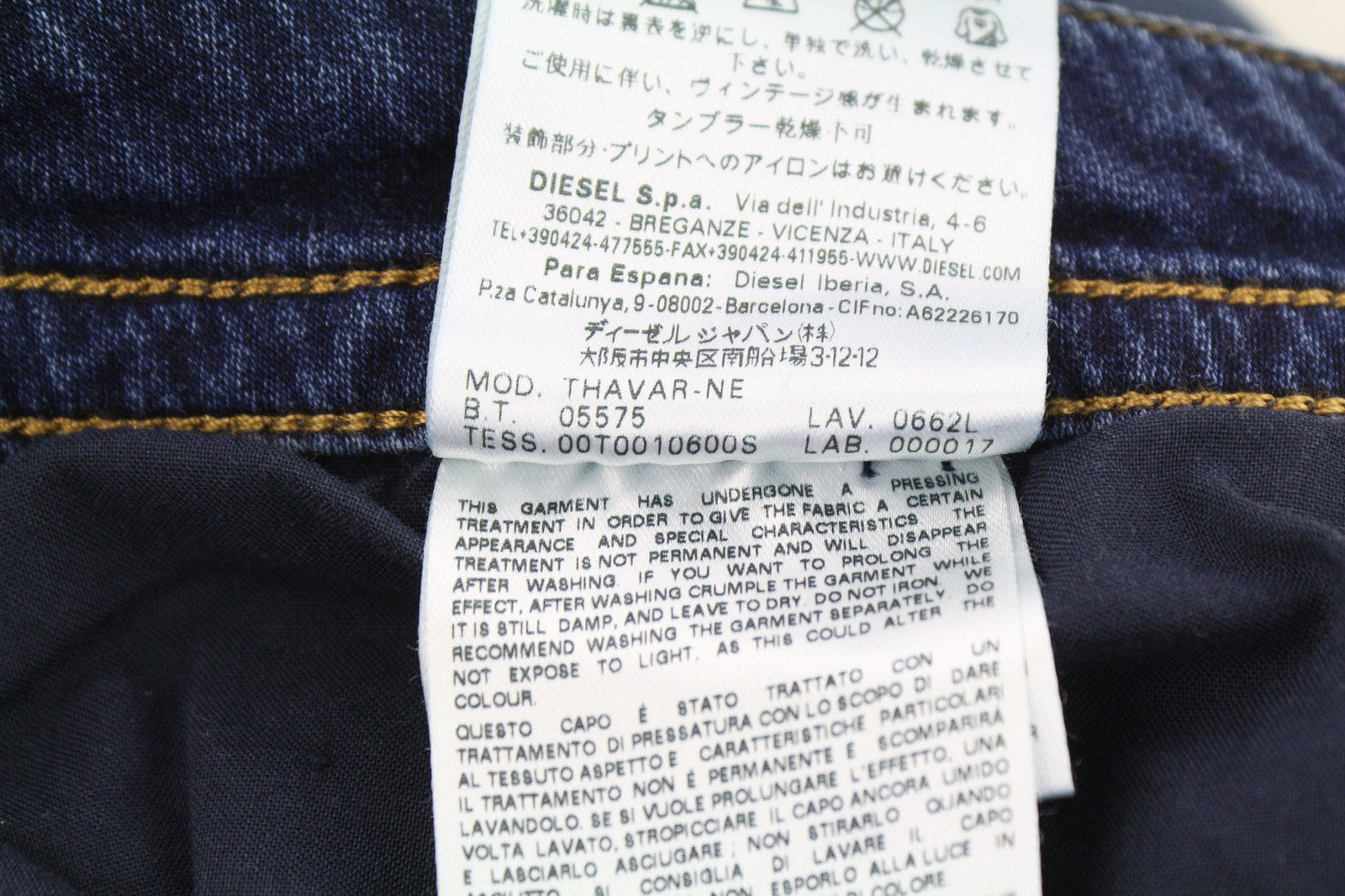 DIESEL Thavar-NE 0662L Men Jeans W28 Sweat Jogg Slim  Blue Stretchy Distressed