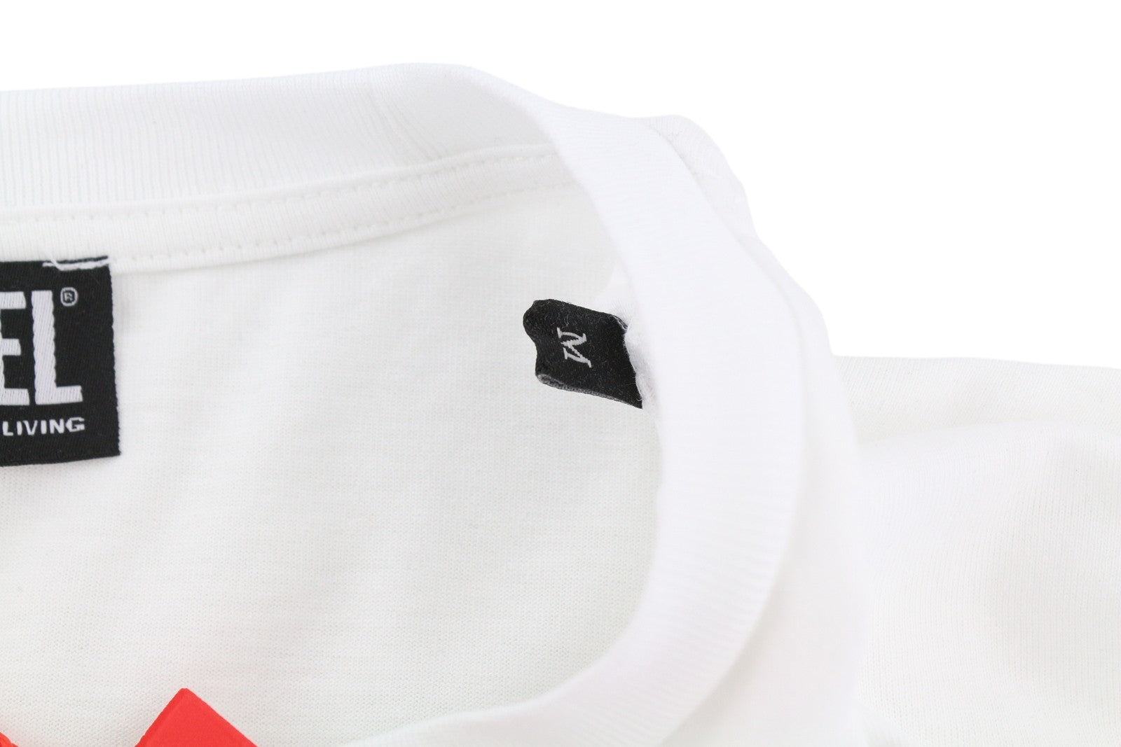 DIESEL T-Diegos-LS-K27 Men T-Shirt M White Cotton Long Sleeve Crew Neck Tricot