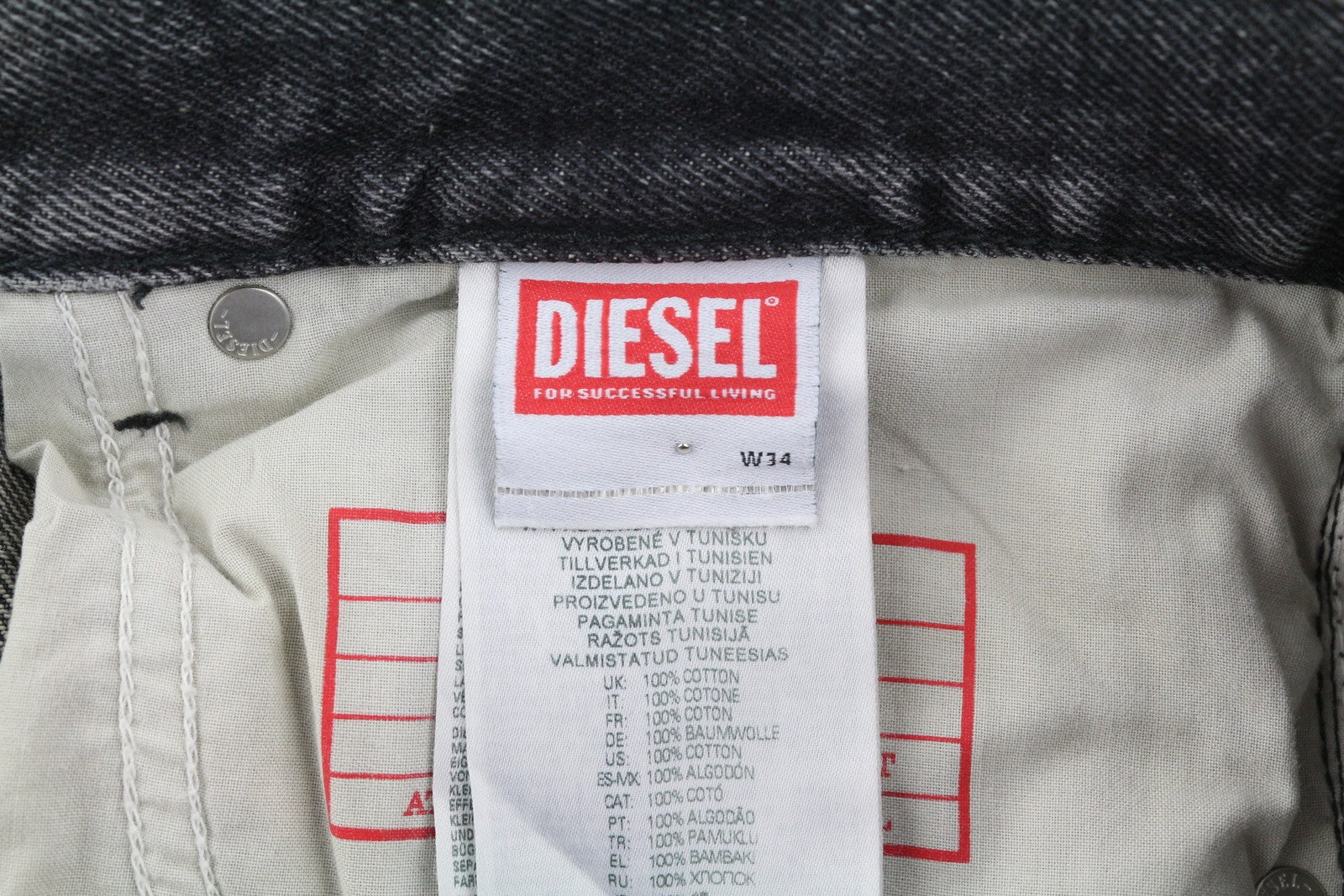 DIESEL 1995 D-SARK 007K8 Men Jeans W34/L32 Slim  Straight Distress Grey RRP195