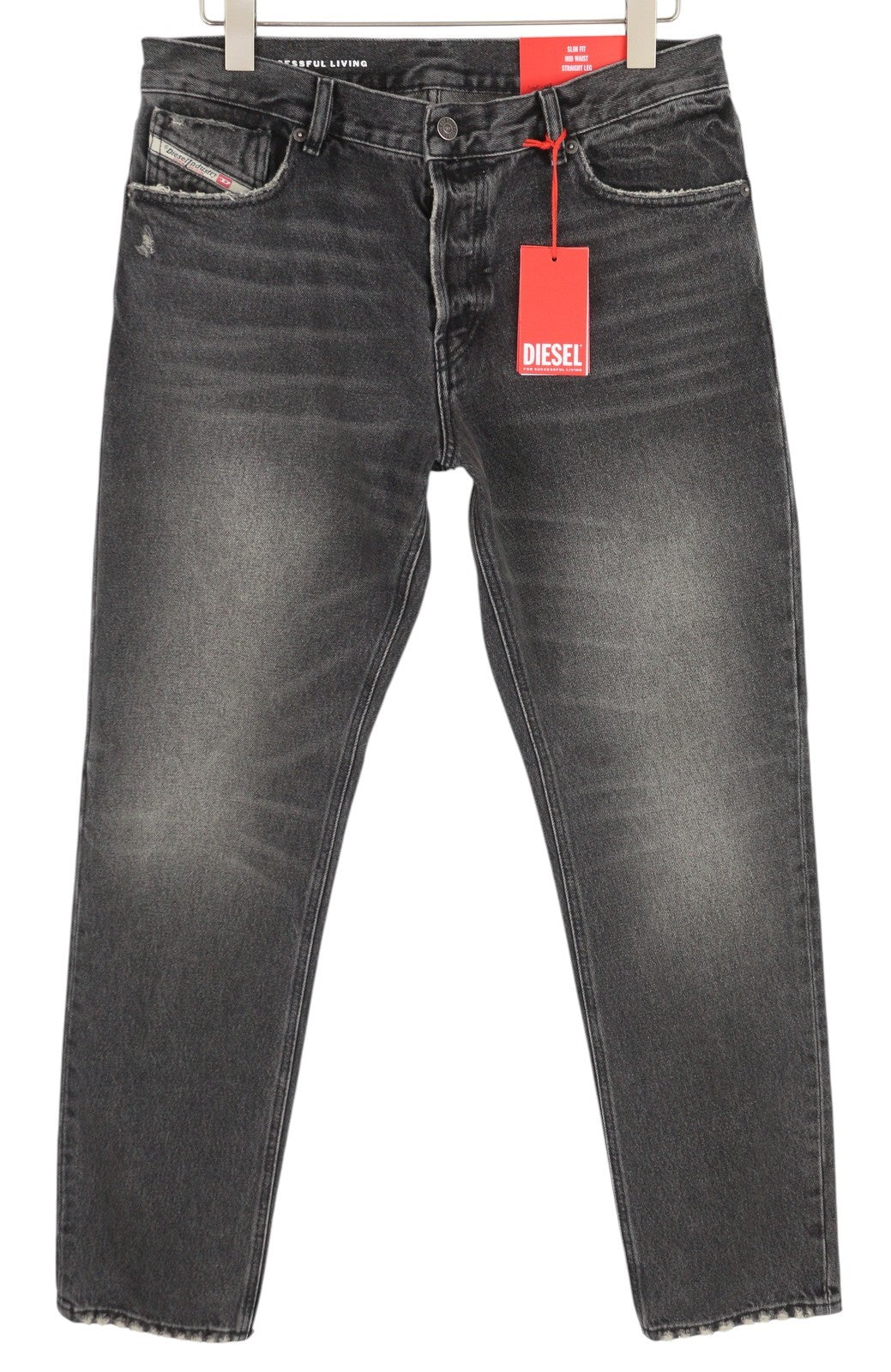 DIESEL 1995 D-SARK 007K8 Men Jeans W34/L32 Slim  Straight Distress Grey RRP195
