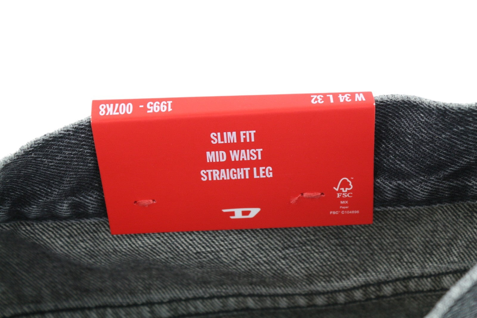 DIESEL 1995 D-SARK 007K8 Men Jeans W34/L32 Slim  Straight Distress Grey RRP195