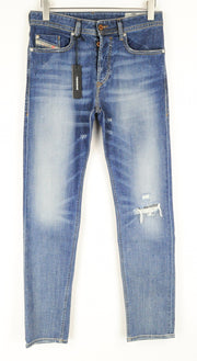 DIESEL Buster R4TW8 Men Jeans W30/L32 Slim Tapered Blue Stretch Wash Jeans