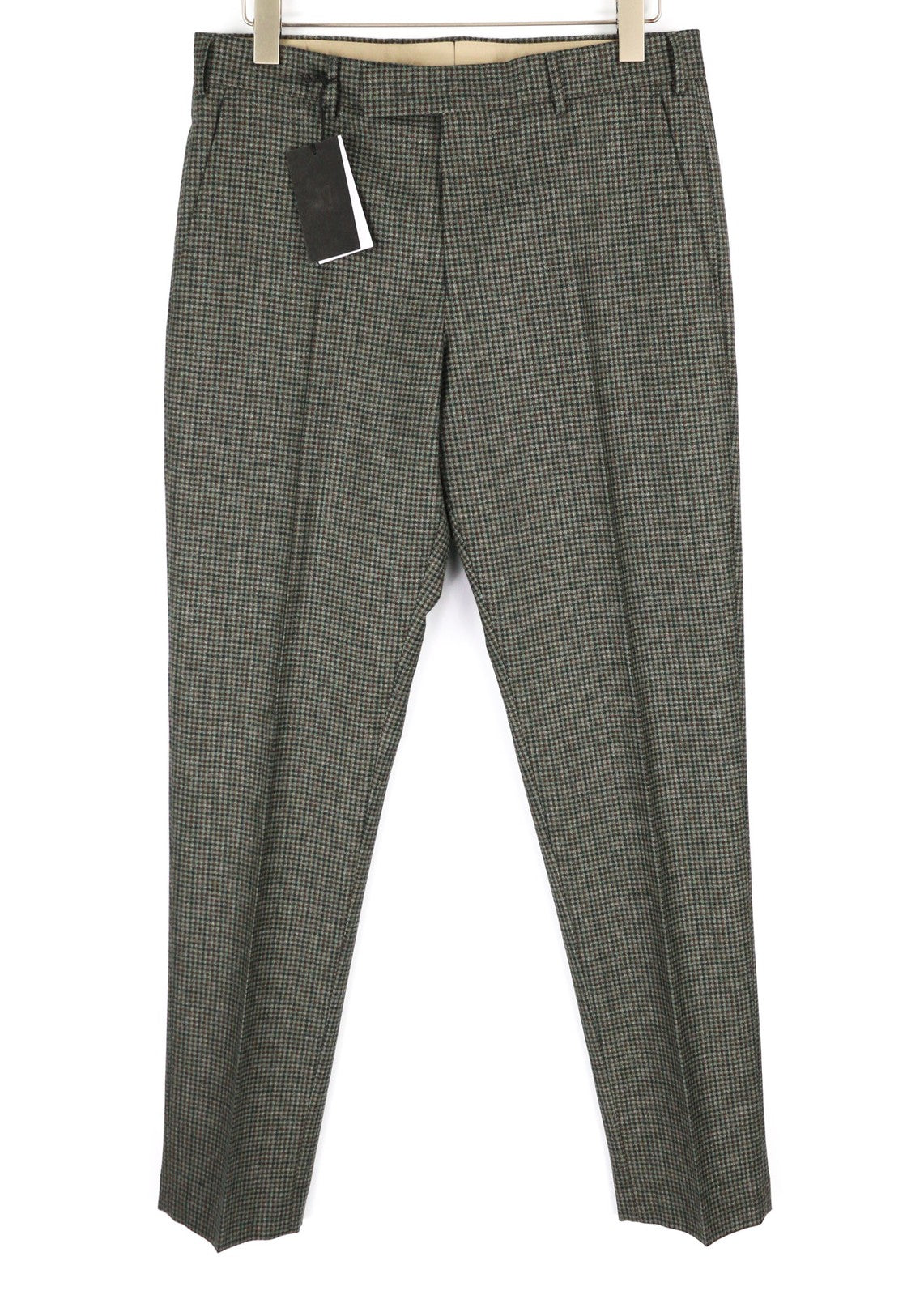PT TORINO Men Trousers 48 W34 Soft Pure Wool Grey Patterned Pleated Dress