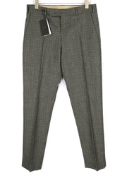 PT TORINO Men Trousers 48 W34 Soft Pure Wool Grey Patterned Pleated Dress