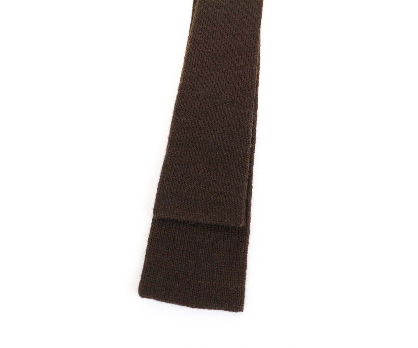 SUITSUPPLY Men's Tie ~145 x 6 cm Pure Merino Wool Square-End Knitted Brown